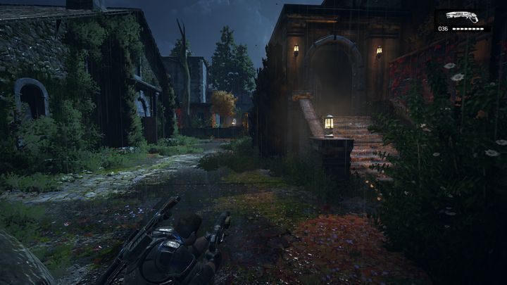 Na schodach po prawej ukryta jest kolejna znajdźka - Akt 3:3 - U Progu | Opis przejścia Gears of War 4 - Gears of War 4 - poradnik do gry