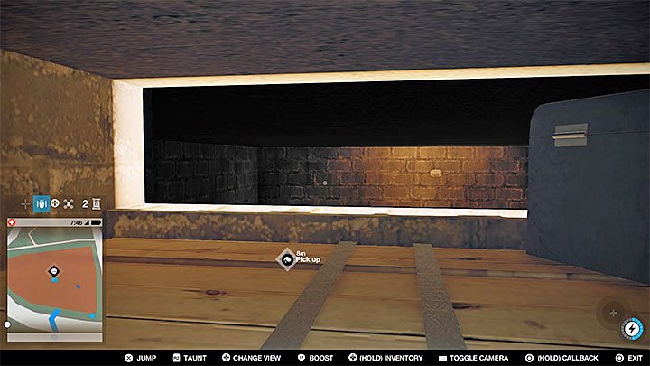 Po dotarciu do piwnicy zainteresuj się pokazanym na powyższych obrazkach bardzo niewielkim otworem przy suficie - Watch Dogs 2: Punkty badań 1-61, mapa, sekrety - Watch Dogs 2 - poradnik do gry