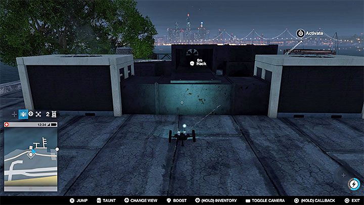 Po znalezieniu się na dachu odszukaj pokazane na dołączonym obrazku wejście do szybu - Watch Dogs 2: Punkty badań 62-112, sekrety, porady - Watch Dogs 2 - poradnik do gry