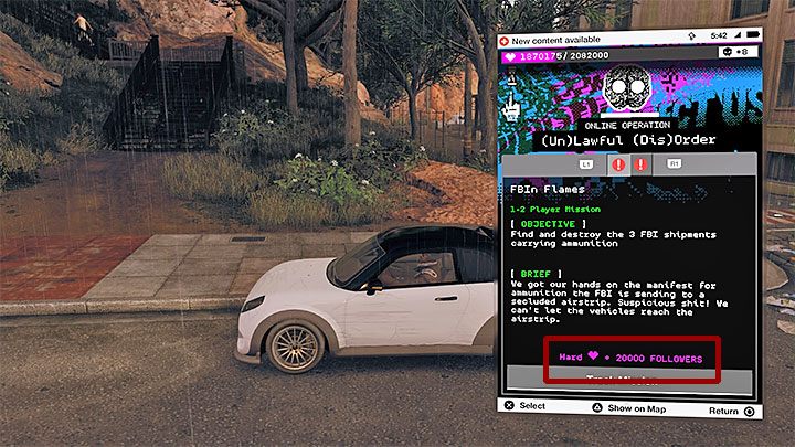 Możesz sprawdzić poziom trudności i nagrody jeszcze przed rozpoczęciem operacji online - Watch Dogs 2: Operacje online, solucja, operacje poboczne - Watch Dogs 2 - poradnik do gry
