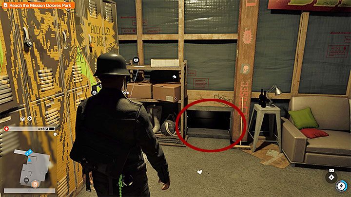 Rozejrzyj się teraz w pobliżu wyjścia z dziupli za wejściem do innego szybu - Watch Dogs 2: Malowania, elementy ubioru, unikalne pojazdy - mapa, sekrety - Watch Dogs 2 - poradnik do gry