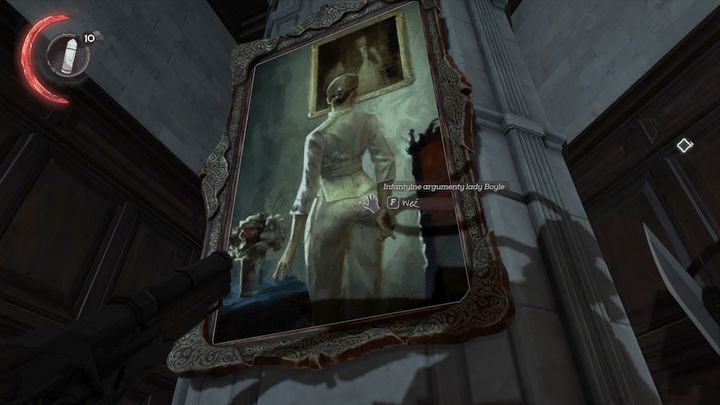 Zabierz obraz, by odnaleźć kod do sejfu. - Ucieknij z Dunwall | Misja 1 - Długi dzień w Dunwall | Dishonored 2 - Dishonored 2 - poradnik do gry