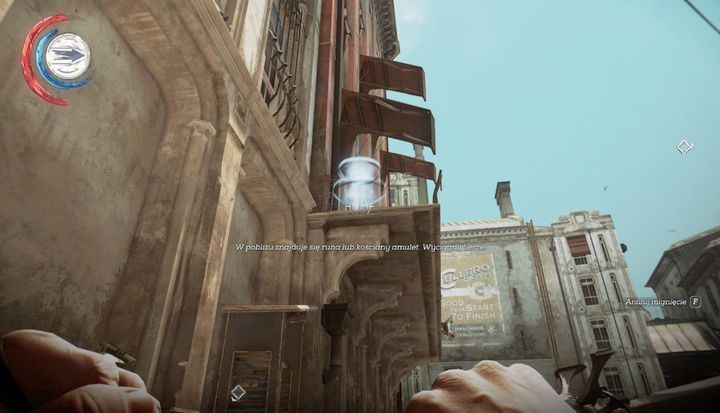 Na kolejny balkon wskocz za pomocą mignięcia. - Skorzystaj z pomocy Mindy (opcjonalne) | Misja 2 - Kraniec świata | Dishonored 2 - Dishonored 2 - poradnik do gry
