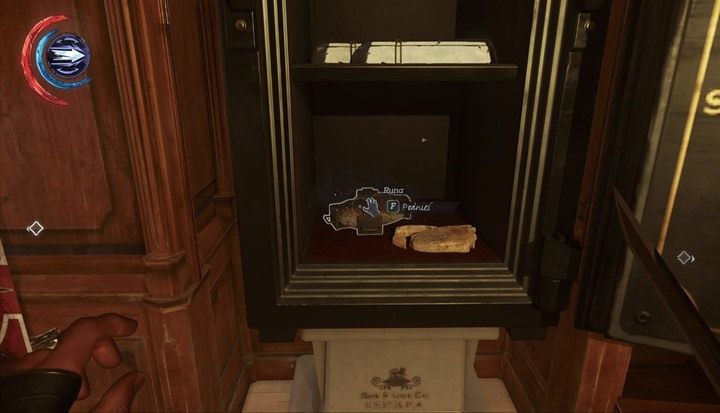 W sejfie oprócz runy znajdziesz także kość wieloryba oraz kosztowności. - Sekrety | Misja 2 - Kraniec świata | Dishonored 2 - Dishonored 2 - poradnik do gry