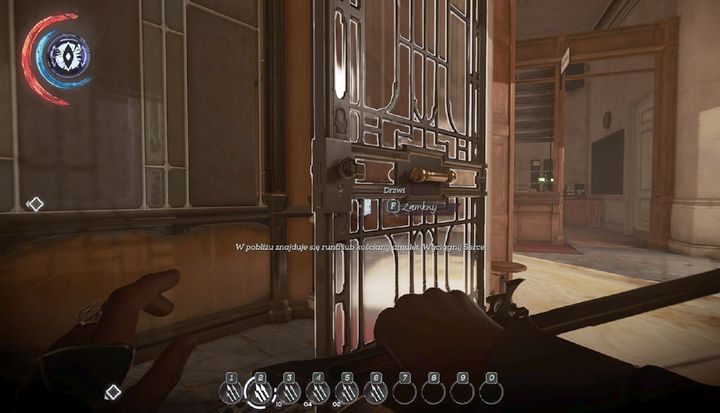 Dwóch strażników w pomieszczeniu po lewej i jeden w pomieszczeniu po prawej. - Zdobądź ciało wicerewidenta Byrnea | Misja 6 - Dzielnica pyłu | Dishonored 2 - Dishonored 2 - poradnik do gry