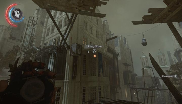 Wejdź na wyższe piętro i skorzystaj z rusztowania. - Znajdź wyjście z ulic Dunwall | Misja 9 - Śmierć cesarzowej | Dishonored 2 - Dishonored 2 - poradnik do gry