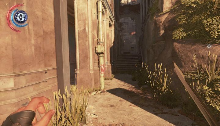 Bramę otworzysz kluczem znalezionym przy śpiącym strażniku. - Dotrzyj do mechanicznej rezydencji | Misja 4 - Mechaniczna rezydencja - Dishonored 2 - poradnik do gry