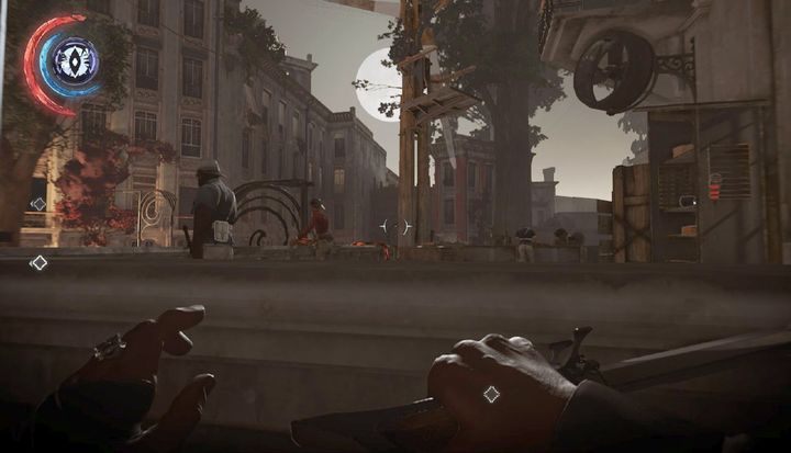 Idealna konfiguracja. Wszyscy trzej strażnicy są obróceni tyłem. - Dowiedz się co wie Byrne (opcjonalne) | Misja 5 - Cesarskie Konserwatorium - Dishonored 2 - poradnik do gry