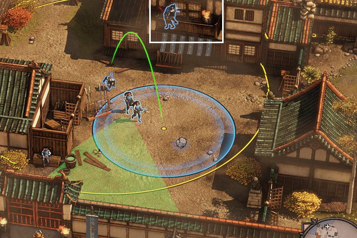Tutaj największą trudność sprawi ci dwuosobowy patrol - Misja 1 - Zamek Osaka - Shadow Tactics: Blades of the Shogun - poradnik do gry