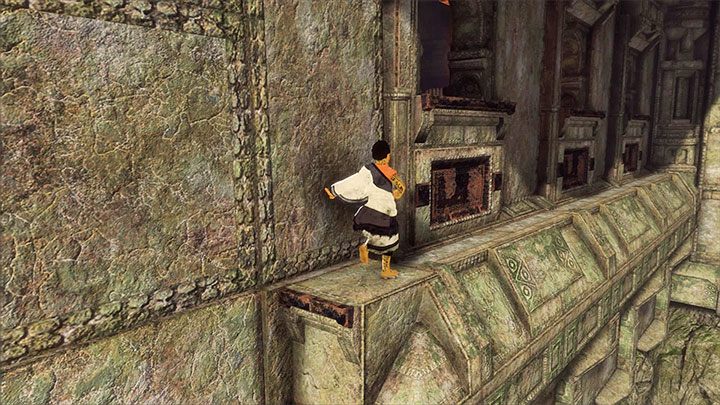 Skorzystaj z jednego z otworów na ścianie budynku - Wyeliminowanie dwóch ożywionych zbroi z tarczami | The Last Guardian - The Last Guardian - poradnik do gry