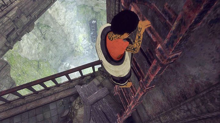 Skorzystaj z dwóch drabinek - Pomoc Trico w walce z drugą bestią i ocalenie Trico przed śmiercią - The Last Guardian - poradnik do gry