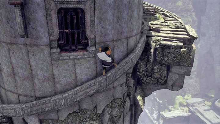 Przejdź po wąskiej krawędzi - Wspinaczka po wieżach połączonych linami | The Last Guardian - The Last Guardian - poradnik do gry