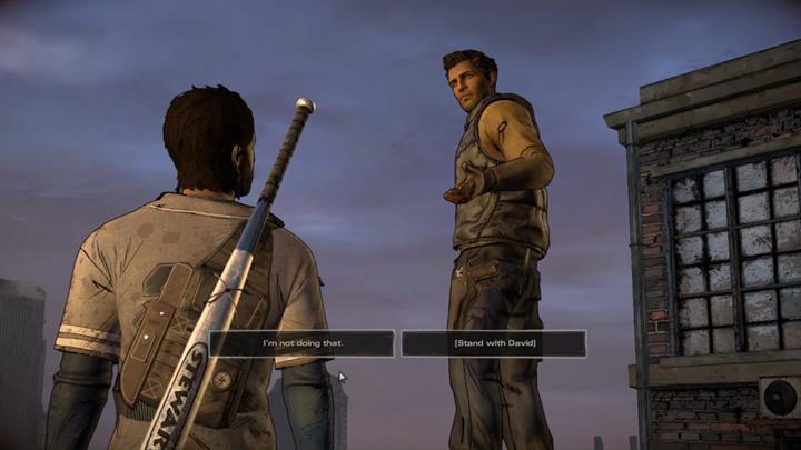 Pierwszy ważny wybór ma miejsce na początku trzeciego rozdziału - Ważne wybory | Epizod 5 - From the Gallows - The Walking Dead: The Telltale Series - A New Frontier - poradnik do gry