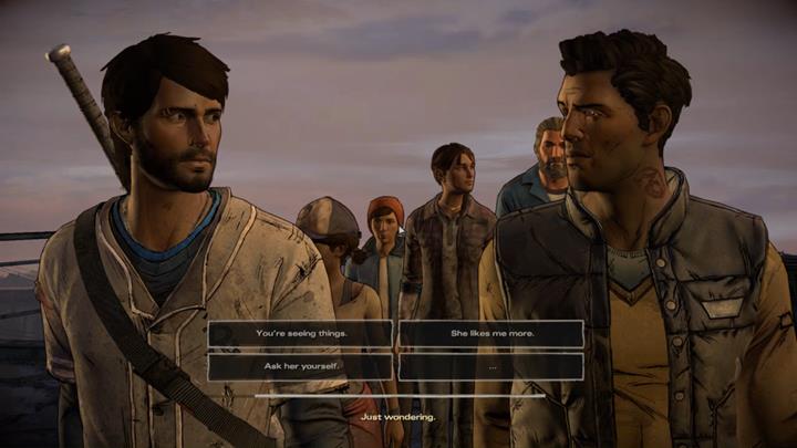 Jeszcze trochę dialogów z resztą ekipy - Rozdział 3 - Family Values | Epizod 5 - From the Gallows - The Walking Dead: The Telltale Series - A New Frontier - poradnik do gry