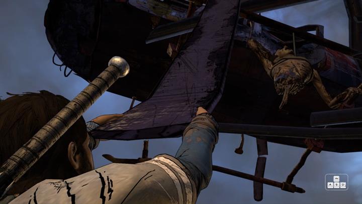 Niestety, Javi złamie śmigło i zawiśnie nad przepaścią - Rozdział 3 - Family Values | Epizod 5 - From the Gallows - The Walking Dead: The Telltale Series - A New Frontier - poradnik do gry
