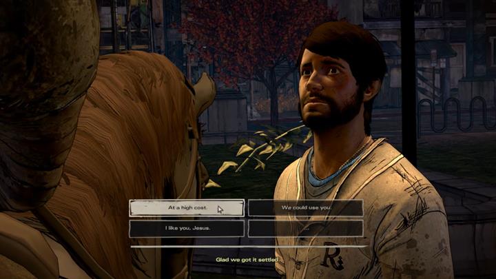 Na zewnątrz spotkasz Jezusa, z którym również porozmawiasz - Rozdział 5 - Second Chances | Epizod 5 - From the Gallows - The Walking Dead: The Telltale Series - A New Frontier - poradnik do gry
