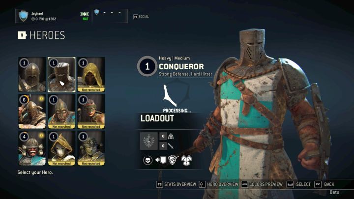 Pogromca na ekranie wyboru postaci. - Pogromca (Conqueror) w For Honor - For Honor - poradnik do gry