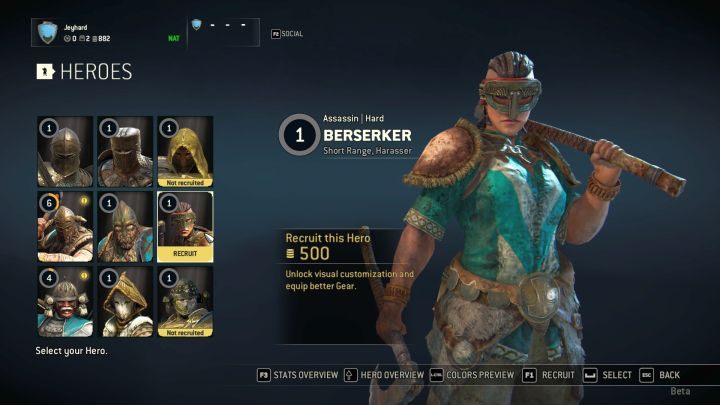 Berserk na ekranie wyboru postaci. - Berserk w For Honor - For Honor - poradnik do gry