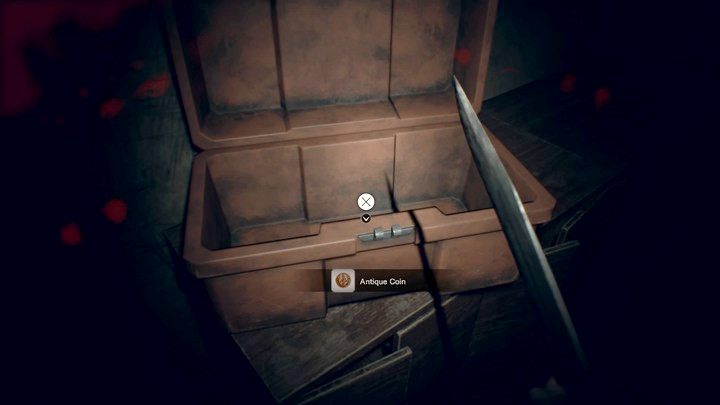 Po otworzeniu skrzynki znajdziesz monetę - Resident Evil 7: Wrak statku - mapa, sekrety - Resident Evil 7 - poradnik, solucja