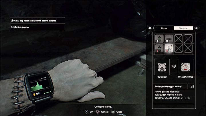 Przedmioty łączy się w drugiej zakładce inwentarza - Resident Evil 7: Osiągnięcia, trofea - lista - Resident Evil 7 - poradnik, solucja