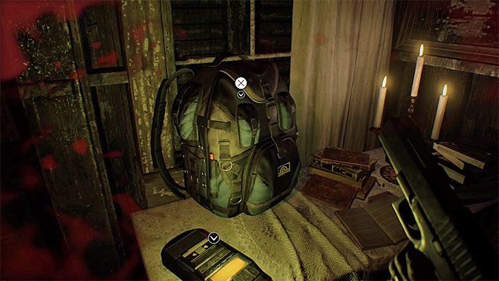Plecak jest w chatce przy wodzie obok punktu zapisu stanu gry - Resident Evil 7: Osiągnięcia, trofea - lista - Resident Evil 7 - poradnik, solucja