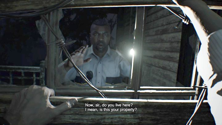 Miły pan policjant ofiaruje ci nóż, dzięki któremu wejdziesz do garażu - Resident Evil 7: Zachodnie skrzydło - solucja - Resident Evil 7 - poradnik, solucja