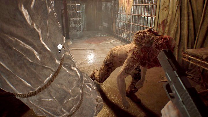 Gdy Jack pochyla się, możesz skutecznie popychać na niego worki z ciałami - Resident Evil 7: Piwnica - solucja - Resident Evil 7 - poradnik, solucja