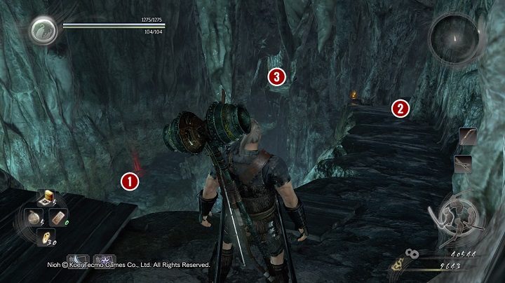 Dalsza część lokacji wygląda tak jak na powyższym obrazku - NiOh: Głęboko w ciemności (Deep in the Shadows) - solucja, opis przejścia - NiOh - poradnik do gry