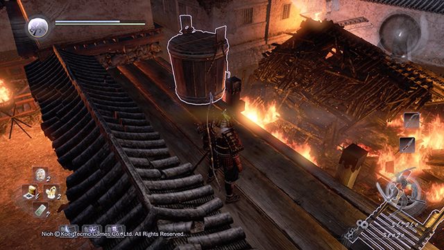 Zrzuć beczkę, aby ugasić ogień - NiOh: Nieśmiertelny płomień - solucja, opis przejścia - NiOh - poradnik do gry