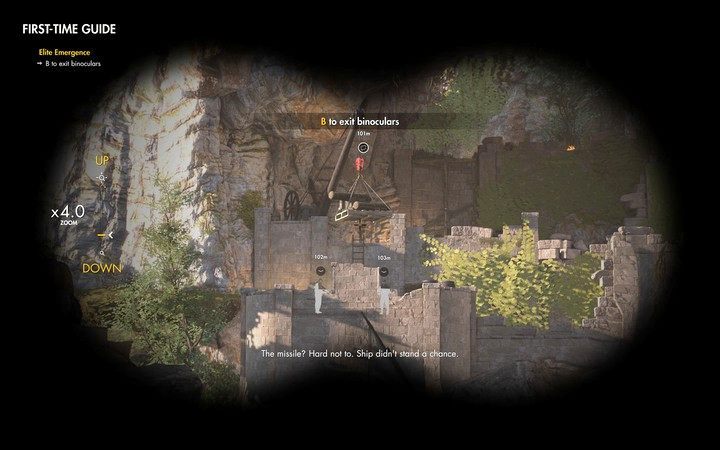 Lornetka to podstawowe narzędzie - oznaczenie przeciwników pozwoli śledzić ich lokalizację oraz wskaże dystans od bohatera - Informacje o zadaniu | Wyspa San Celini - Misja 1 | Sniper Elite 4 - Sniper Elite 4 - poradnik do gry