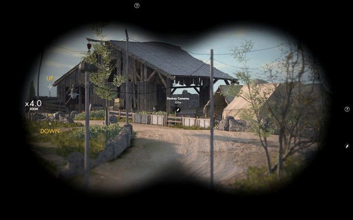 Kamera znajduje się pod zadaszeniem stodoły - Zniszczenie kamer w San Celini | Sniper Elite 4 - Sniper Elite 4 - poradnik do gry