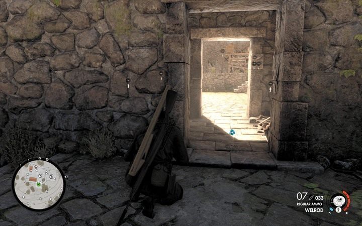 Przejdź na północny kraniec wzgórza, dostań się w pobliże ruin - Walki na wzgórzu i drugie działo w lokacji Klasztor Abrunza | Sniper Elite 4 - Sniper Elite 4 - poradnik do gry