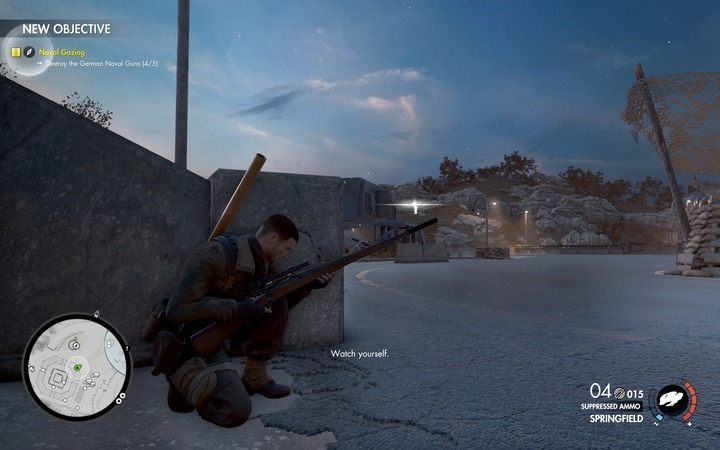 Snajperzy znajdują się dopiero w drugiej sekcji bazy, jednak mają oko na wszystko - Informacje o zadaniu w lokacji Obiekt Magazzeno | Sniper Elite 4 - Sniper Elite 4 - poradnik do gry