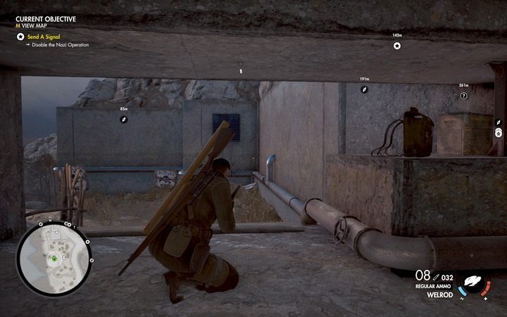 Pole minowe za pierwszym bunkrem - II, III i IV działo nadbrzeżne w lokacji Obiekt Magazzeno | Sniper Elite 4 - Sniper Elite 4 - poradnik do gry