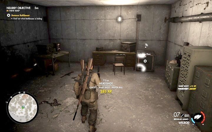 Sejf otworzysz kodem znalezionym przy Rothbauerze - I i II działo, sejf Rothbauera w lokacji Willa Giovi Fiorini | Sniper Elite 4 - Sniper Elite 4 - poradnik do gry