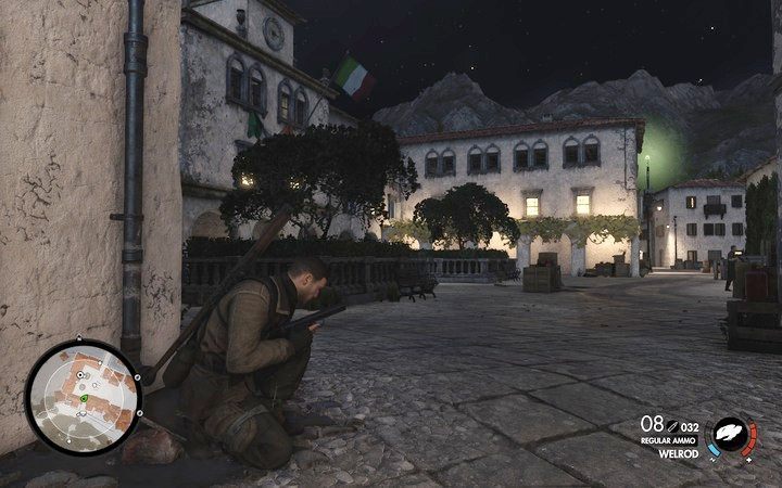 Możesz wejść do budynku, w którym przebywa snajper i zdjąć go własnymi rękoma - Zabij snajpera w lokacji Willa Giovi Fiorini | Sniper Elite 4 - Sniper Elite 4 - poradnik do gry