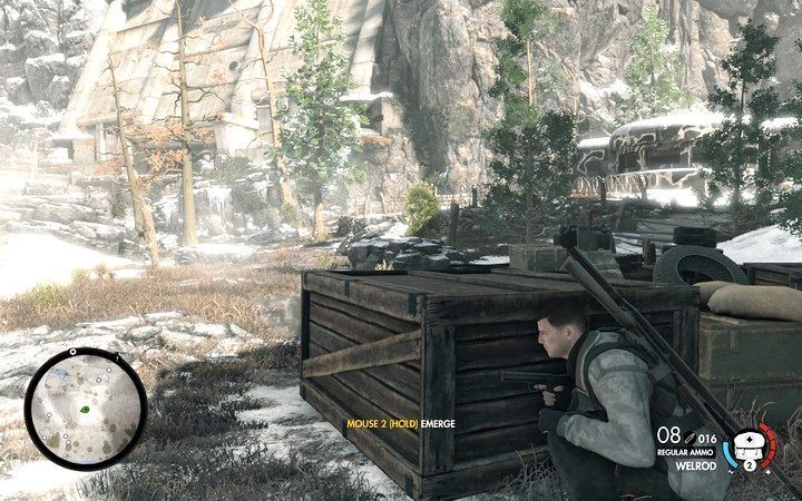 W bunkrze będzie tylko jeden przeciwnik, jego kolega jest na zewnątrz - Wejście do bazy w lokacji Allagryjska Forteca | Sniper Elite 4 - Sniper Elite 4 - poradnik do gry