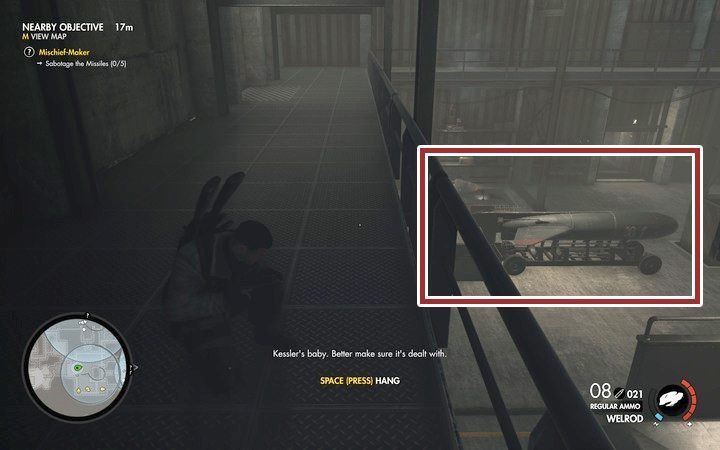 Jedna z rakiet - musisz strzelić w przód rakiety, by ją wysadzić pociskiem - Specyfikacja techniczna, I i II rakieta w lokacji Allagryjska Forteca - Sniper Elite 4 - poradnik do gry