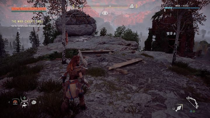 Na miejscu musisz zbadać ślady, które szybko dostrzeżesz przy użyciu Focusa - Horizon Zero Dawn: Ślad dowódczyni (The War Chief Trail) solucja - Horizon Zero Dawn - poradnik, solucja