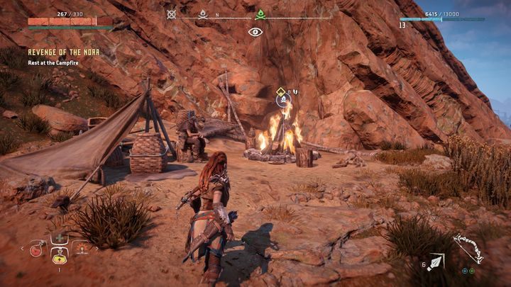 Najpierw udaj się do lokacji, którą wskazuje znacznik na mapie - Horizon Zero Dawn: Zemsta Nora (Revenge of the Nora) solucja - Horizon Zero Dawn - poradnik, solucja