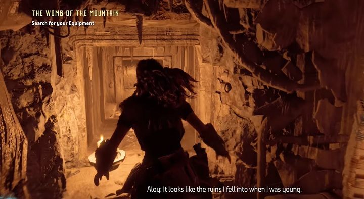 Ogniwo znajduje się w jedynym z bocznych korytarzy wewnątrz góry - Horizon Zero Dawn: Starożytna zbrojownia (The Ancient Armory) | Świat, solucja - Horizon Zero Dawn - poradnik, solucja