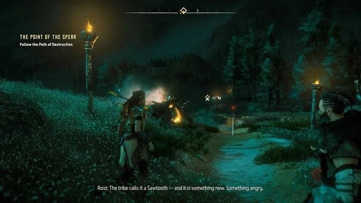 Opis: Pokonano piłozęba, który zagrażał Nora - Horizon Zero Dawn: Trofea - lista, porady - Horizon Zero Dawn - poradnik, solucja