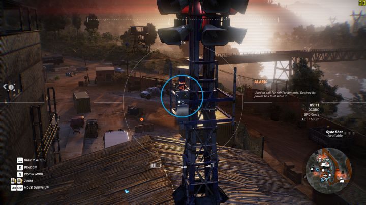 Skrzynki odpowiedzialne za alarm zawsze ustawione są na wysokich wieżach. - Jak pozbyć się alarmu w bazie wroga w Ghost Recon Wildlands? | FAQ - Tom Clancys Ghost Recon: Wildlands - poradnik do gry