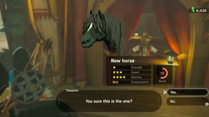 Gdy udasz się z nowym koniem do stajni, poznasz m.in jego parametry. - Jak zdobyć i oswoić konia w The Legend of Zelda: Breath of the Wild? - The Legend of Zelda: Breath of the Wild - poradnik do gry