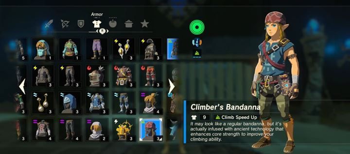 Climbers Gear - oferuje 3 pancerza i zwiększa tempo wspinania się - Wszystkie armor sety w The Legend of Zelda: Breath of the Wild - The Legend of Zelda: Breath of the Wild - poradnik do gry