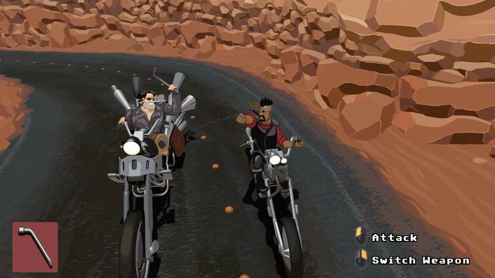 Temu przystojniaczkowi odbierz łańcuch. - Zdobądź dopalacz i gogle | Rozdział drugi - Full Throttle Remastered - poradnik do gry
