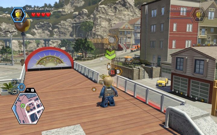 Wyjdź na dach kawiarni i aktywuj skaner w pomarańczowym polu - Napad na bank | Rozdział 1 w Lego City: Tajny Agent - LEGO City: Tajny Agent - poradnik do gry