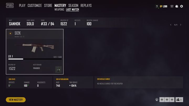 Po osiągnięciu konkretnego poziomu odblokujesz kolejne nagrody - PUBG: Biegłość | Uzbrojenie - PUBG - poradnik do gry