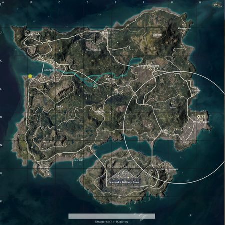 Na początku strefa walki jest spora i obejmuje niemalże pół wyspy. - PUBG: Białe, niebieskie strefy - PUBG - poradnik do gry