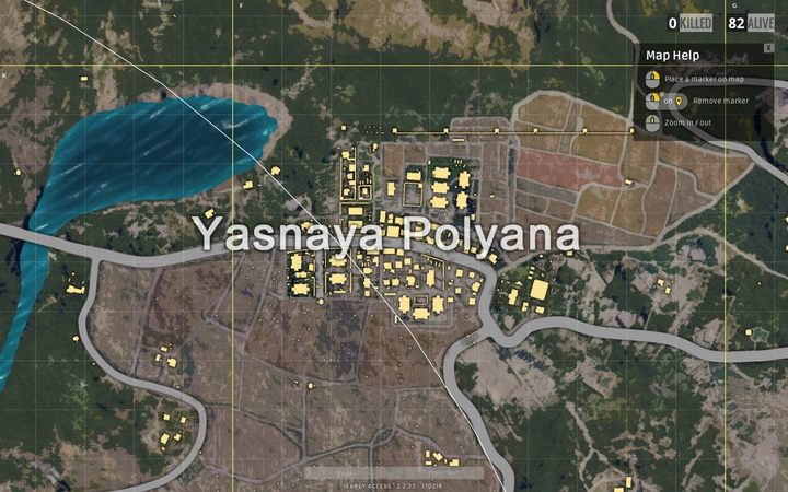 Tuż obok Rozhoka znajdziesz Yasnayą Polyanę [punkt 4 na mapie] - małe miasteczko z ogromnymi areałami farmerskimi, która zwraca uwagę przede wszystkim bardzo dużą ilością pojazdów, przez co bardzo często gracze zaczynają właśnie od tego miejsca, szybko szukając pojazdów i - na ich pokładzie - nieco - PUBG: Erangel, mapa - Ważne miejsca, lądowanie, pojazdy, loot - PUBG - poradnik do gry